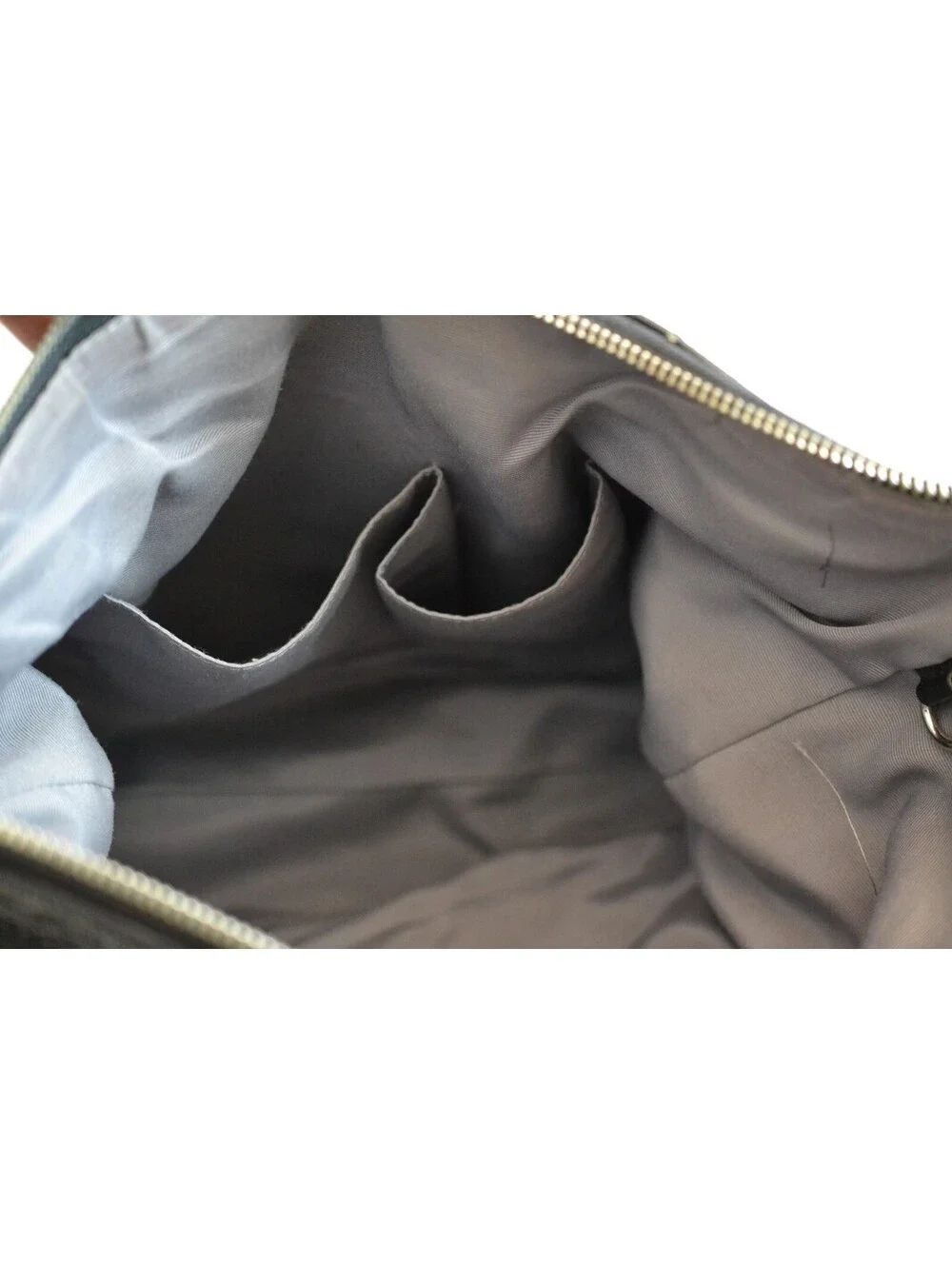 Coach F13744 Signature Pleated Hobo Shoulder Bag Black Gray Y2K 2009
